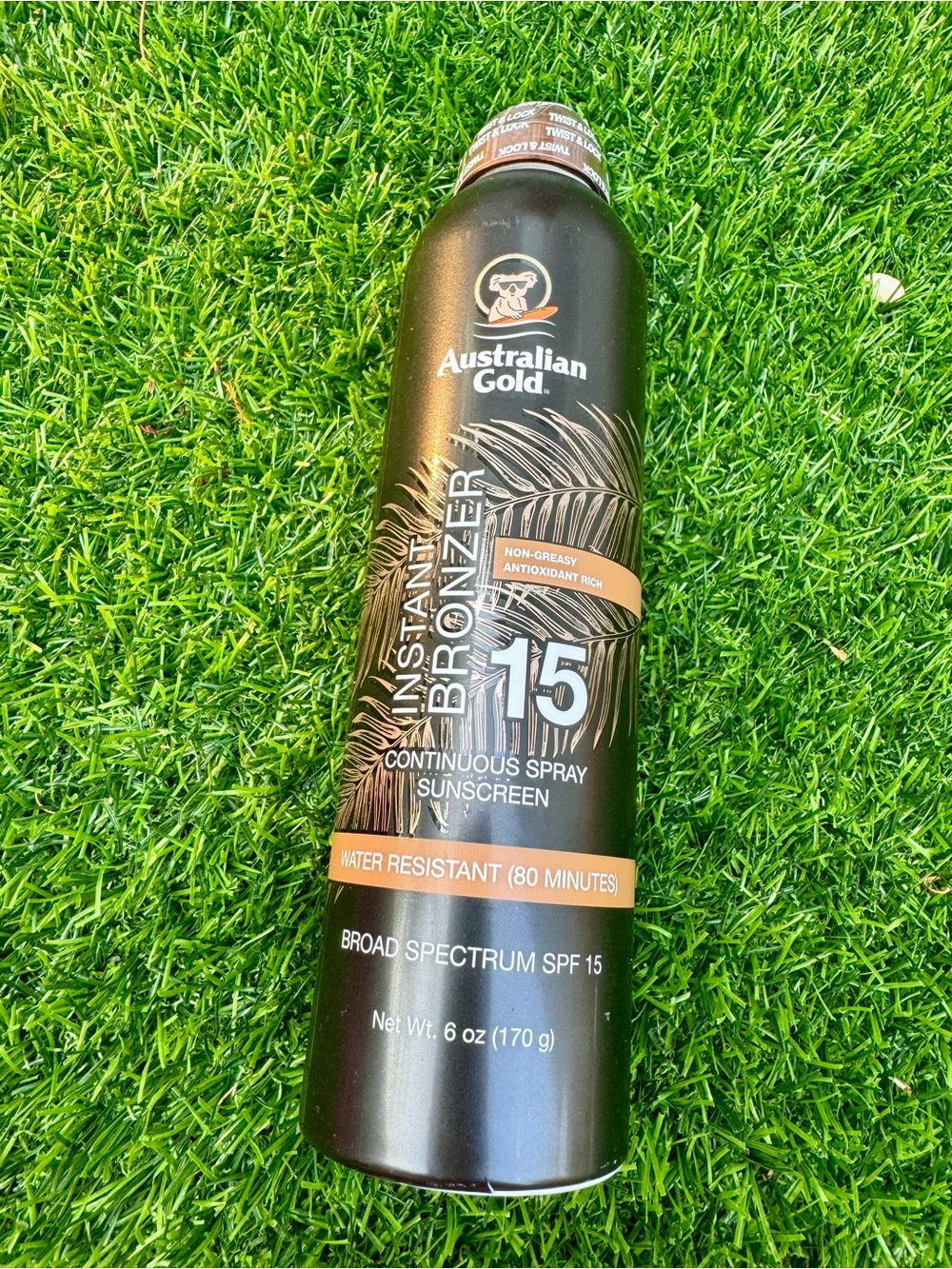 Australian Gold Instant Bronzer Continuous Spray SPF 15 - Black & Bronze